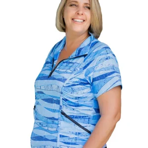 Stay Cool Short Sleeve Top - Blue Print