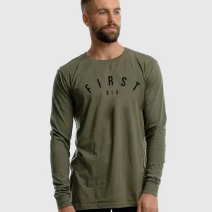 Mens Core Logo Long Sleeve Tee - Olive