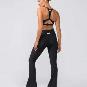 Zero Rise Rib Flare Leggings - Black