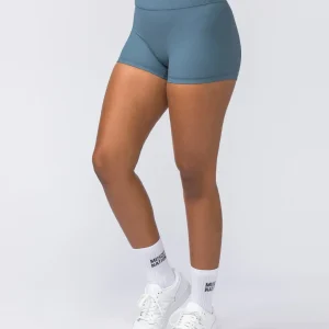 Zero Rise Rib Booty Shorts - Tidepool