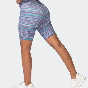Zero Rise Rib Referee Length Shorts - Dusk Desert Stripe Print