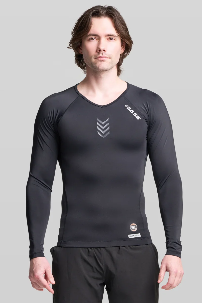 BASE + NBL Men's Long Sleeve Compression Tee - Black - Image 2